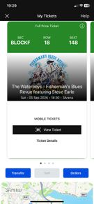 Waterboys 4 tickets