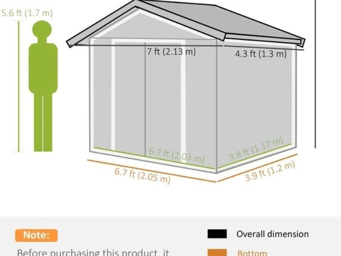 Outsunny Galvanised 7x4ft Shed