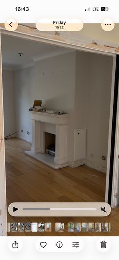 Cream Marble Fireplace Surround & Matching Hearth