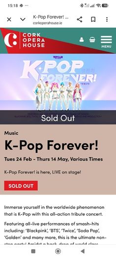 K Pop Forever 3 Tickets (Cork Opera House)