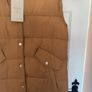 gilet Bnwt long tan gilet sleeveless coat size small freequent brand Image 4