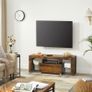 _TV Cabinet with Drawer Glass Shelves for TVs up to 55 Inches Vintage Brown Image 2