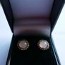 Vintage  Sterling Silver 925 Gold Plated Moonstone agate Earrings 2,6g Image 6