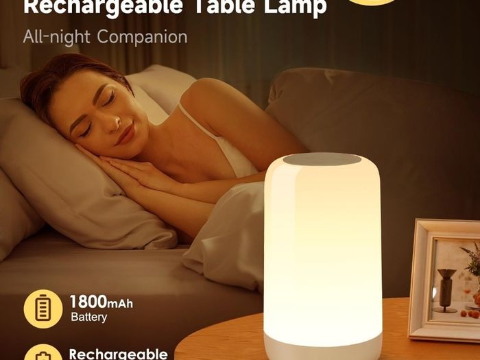 Rechargeable Lamp, RGB&10 Brightness Touch Lamp,1800mah Cordless Lamp Rechargeable Lamp for Bedroom & Touch Lamps Bedside Lamp,Portable Lamp for Bedroom,Night Light Kids Night Light Baby, Adult Gifts