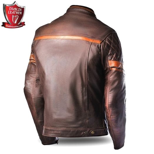 49% OFF - Bela Merlin Bikers Leather (Cowhide) Jacket - Brown- FREE SHIPPING