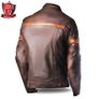 49% OFF - Bela Merlin Bikers Leather (Cowhide) Jacket - Brown- FREE SHIPPING Image 2