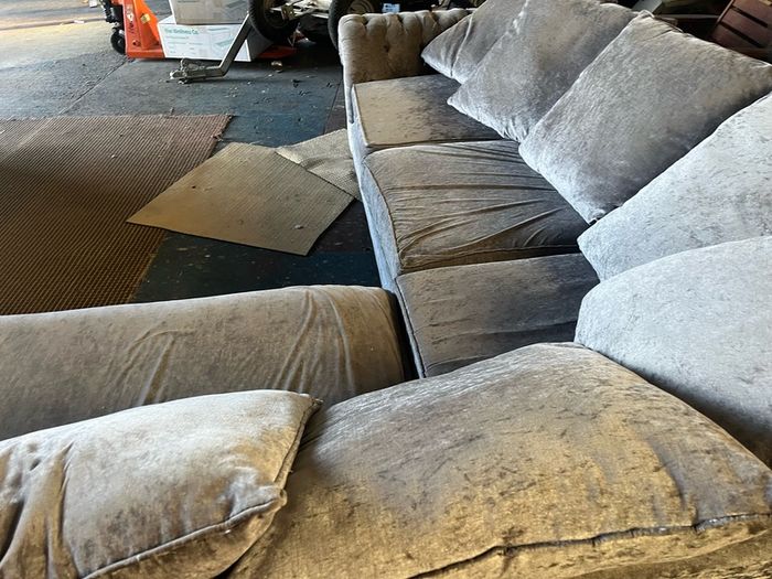 Silver crashed select corner sofa