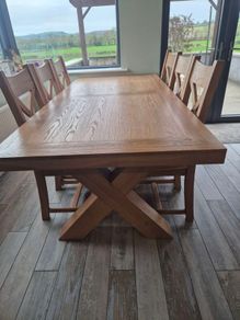 solid oak dining table
