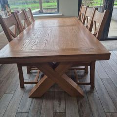 solid oak dining table