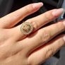 Vintage Style Crystal Gold Tone Ring Image 6