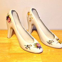 Vintage White Ladies Shoe Ornaments