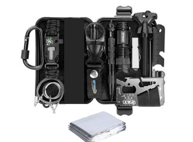 12 in 1 Survival Emergency Angler Set Outdoor Camping Bushcraft Outdoor Survival Kit - NO KNIFE