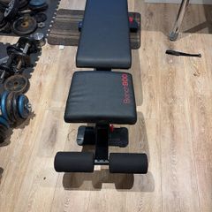 weight bench and dumbells