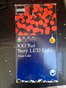 100 Red Berry Christmas lights