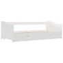 Pull-out Sofa Bed Frame White Pinewood 90x200 cm Image 3