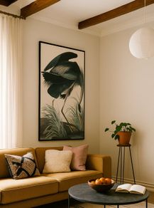 Large-Format Artwork / Wading Bird (Great Blue Heron) / Framed Wall Art
