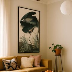 Large-Format Artwork / Wading Bird (Great Blue Heron) / Framed Wall Art