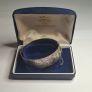 Vintage Solid Sterling Silver Engraved Hinged Bangle Bracelet Image 2