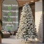 6Ft Snowy Flocked Artificial Christmas Tree, Yukon Pine Bushy Frosted Tree 550 Tips, Sturdy Metal Stand, Luxury Snow Covered Xmas Tree, Realistic Green Branches, Festive Home Christmas Decoration Image 5