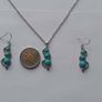 Boho Turquoise Necklace and Earring Set Silver Tone Free Postage Image 4
