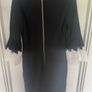 ted baker black fluted embroidered sleeve dress Image 2