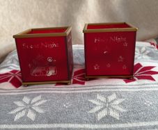 Christmas Pair Tealight Candle Holders (Silent Night)