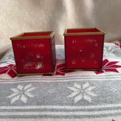 Christmas Pair Tealight Candle Holders (Silent Night)