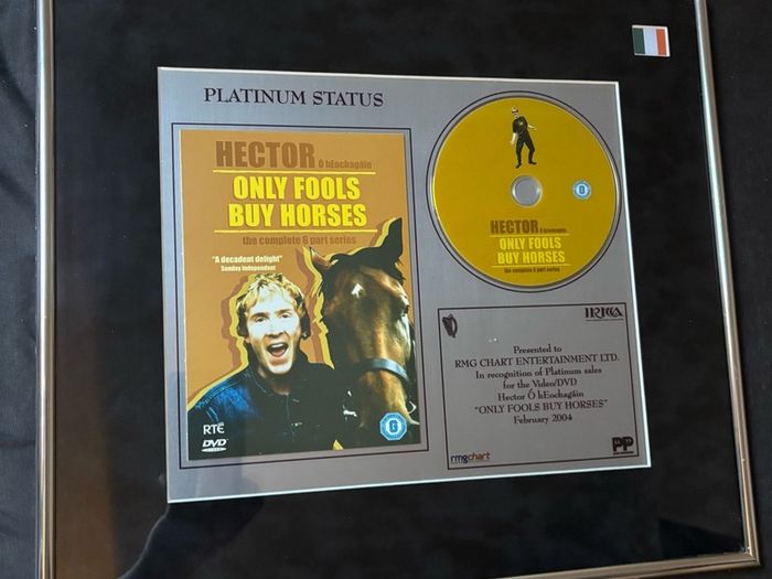 Official IRMA Platinum Sales Award Plaque - Hector O hEochagain "Only Fools Buy Horses" (RTE 2004)