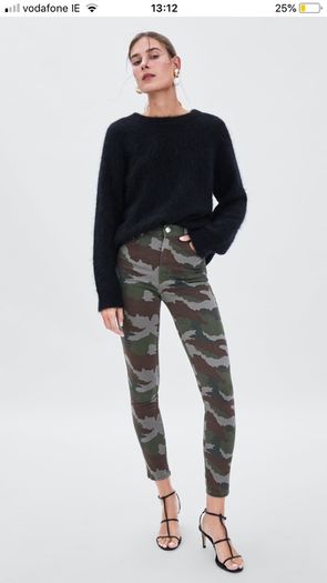 Zara skinny camouflage jeans 34/6 brand new
