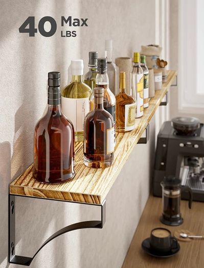 Floating Shelves Wall Mounted Shelf, Paulownia Wood Wall Shelves, Wooden Shelves Set of 3 for Bedroom, Bathroom, Living Room, Kitchen, Home Office, Laundry room,etc (FREE POSTAGE)