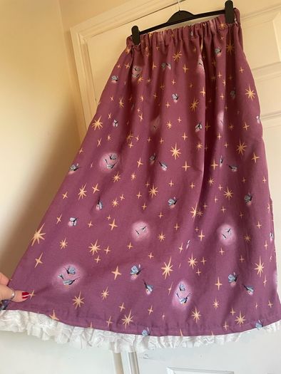 Hand made cottagecore style ruffle lace maxi skirt ladies 8-10