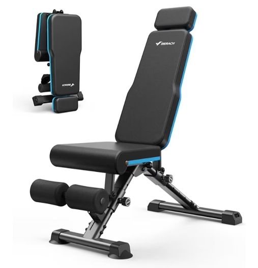 Weight Bench, 990 LBS/450KG Foldable Weight Benches for Home Gym, Adjustable Weight Bench with 72 Training Angles, Incline Bench Press for Full Body
