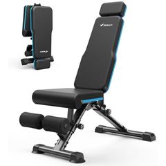Weight Bench, 990 LBS/450KG Foldable Weight Benches for Home Gym, Adjustable Weight Bench with 72 Training Angles, Incline Bench Press for Full Body