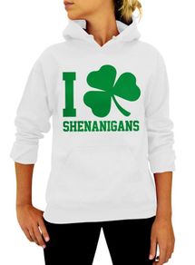 I Clover Shenanigans funny Irish unisex hoodie for St. Patrick's day parade
