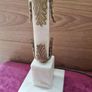 Vintage Art Nouveau Onyx and Brass Figural Lamp Image 5