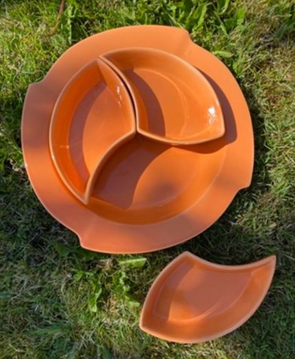 ceramic mid century serving dish set