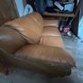 tan leather couch / sofa Image 2