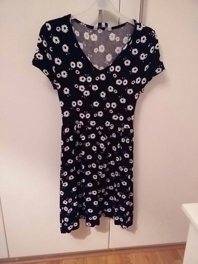New Look Black Dress with White Flowers
