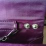 Grape/Burgundy satin bag with diamonds cluster. Image 8