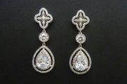 Vintage Style Cross Crucifix Crystal Drop Earrings
