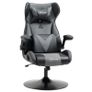 Gaming chair, height-adjustable & swivel, faux leather upholstery, flip-up armrests, Black+Gray Image 6