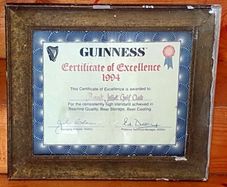 Rare Vintage 1994 Guinness Certificate Excellence