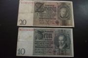 Germany. Reichsbanknote. 10 Mark &amp; 20 Mark (21.2.1929)