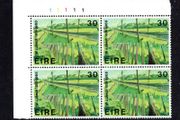 1981 Ireland Irish Art: Railway Embankment by WJ Leech Commemorative Stamp Plate Block 11111 Mint Never Hinged (MNH)