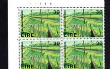 1981 Ireland Irish Art: Railway Embankment by WJ Leech Commemorative Stamp Plate Block 11111 Mint Never Hinged (MNH)