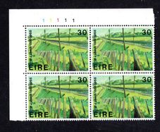 1981 Ireland Irish Art: Railway Embankment by WJ Leech Commemorative Stamp Plate Block 11111 Mint Never Hinged (MNH)