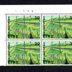 1981 Ireland Irish Art: Railway Embankment by WJ Leech Commemorative Stamp Plate Block 11111 Mint Never Hinged (MNH)