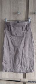 Khaki high waisted skirt with zip  size xs made in Italy