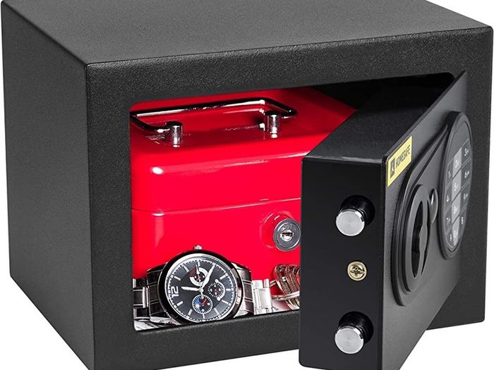 Electronic Safe, 17x23x17cm (HxWxD), Carbon Satin Black (FREE POSTAGE)