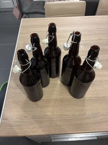 Set of 5 glass bottles kilner 0.75 litre
